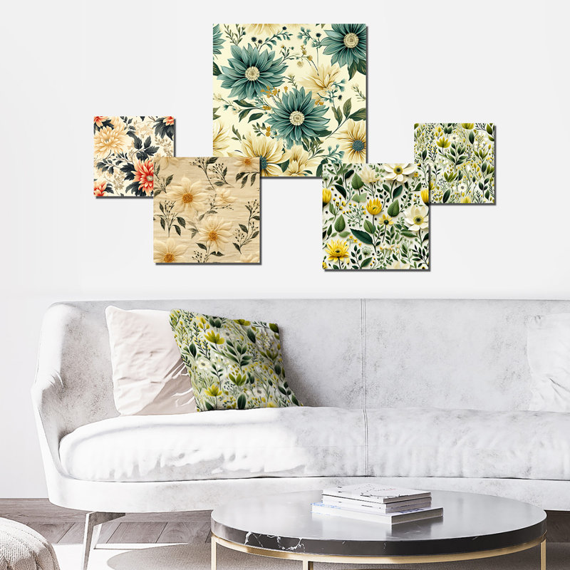 Calion - ensemble d'art mural floral de 5