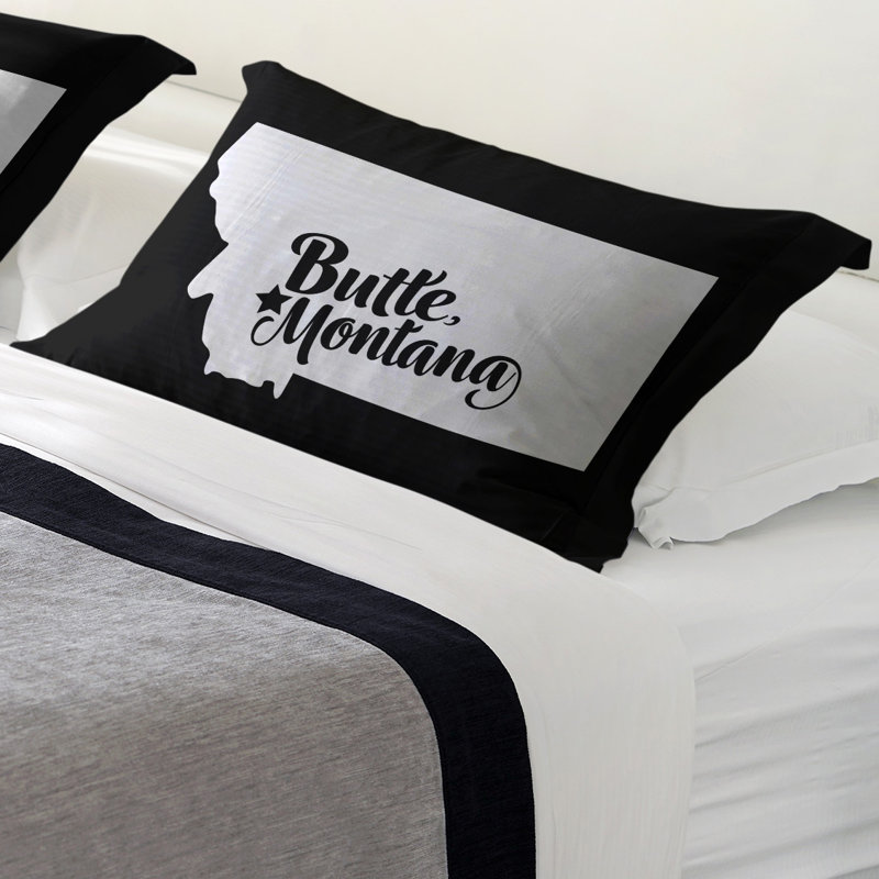 Butte Polyester Sham Set, Standard/Twin, Microfiber, Black