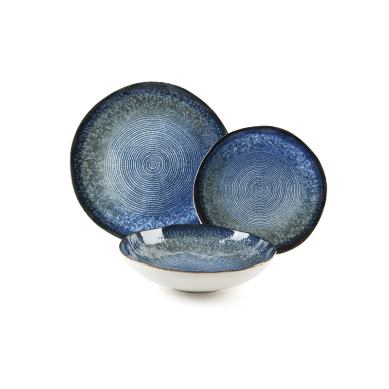 Poseidone Piece Ceramic Dinnerware Set - Service for 4
