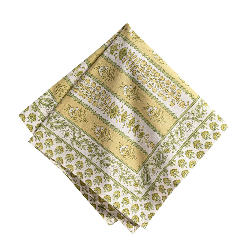 Avignon 100% Cotton Square Napkins, Pistache