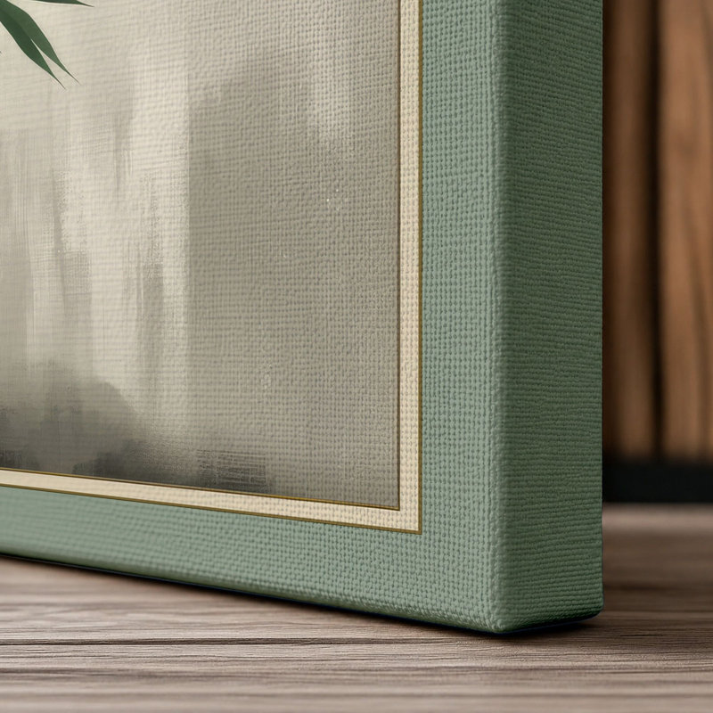 Bamboo in Mist Japandi - Wrapped Canvas, 36x24 - 91.4 x 61.0 cm, Sage Border