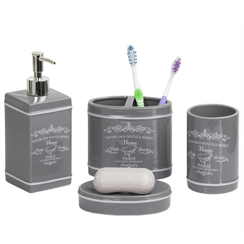 Ensemble d’accessoires pour salle de bain 4 pièces Ophelia & Co., Gris