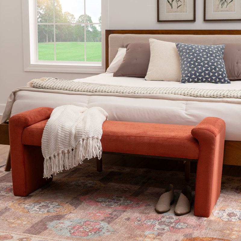 Banc entièrement rembourré Linn, Orange