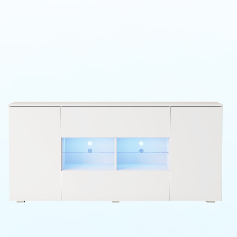 62 “ Side Board,Dining Cabinet,Kitchen Buffet, White