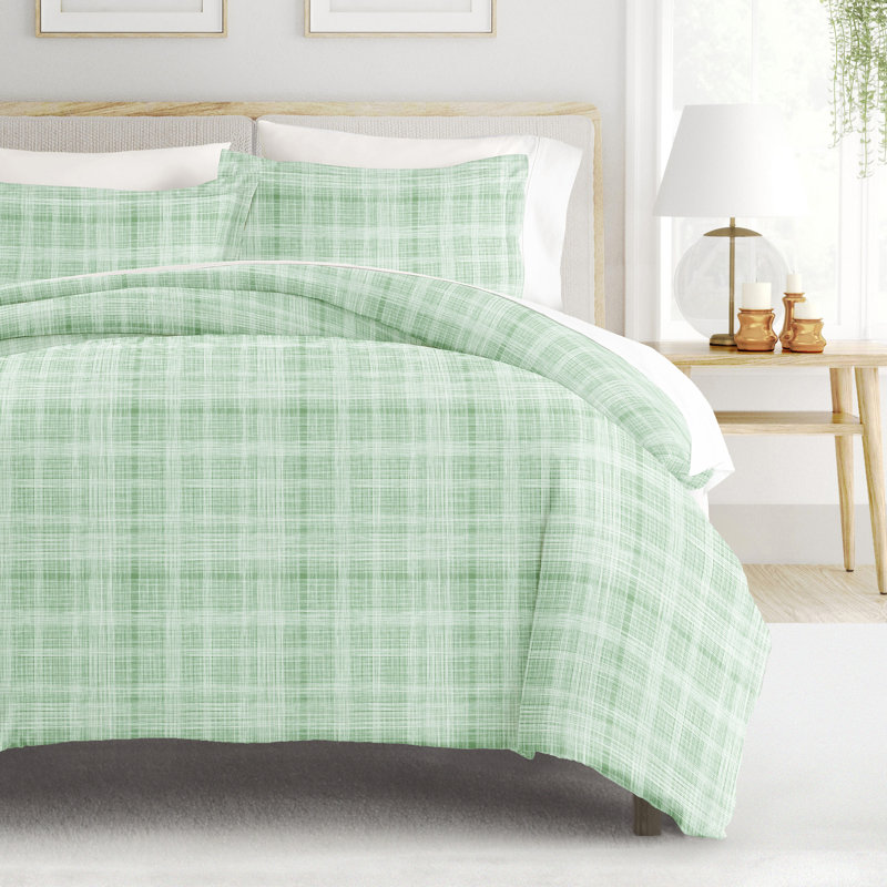 Becky Cameron Plaid Duvet Cover Set, Forest, Full/Queen Duvet Cover + 2 Shams