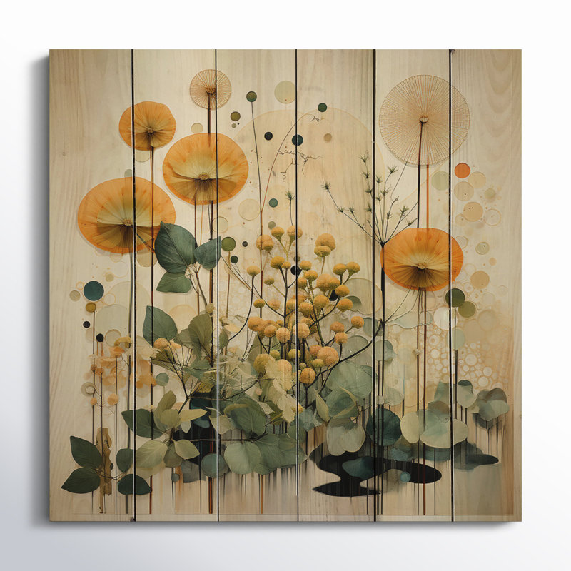 «Kaw Green Orange Harmonious Balance I» sur impression sur bois, H 15 po x l 15 po x P 0,78 po