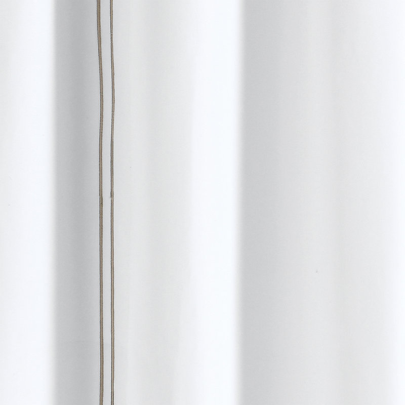 Hotel Collection White and Wheat Embroidered Fabric Shower Curtain 72" x 72"
