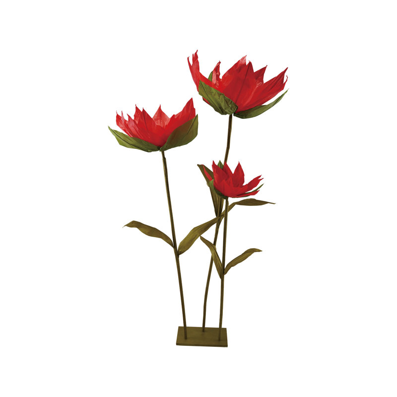Fleurs en papier avec support