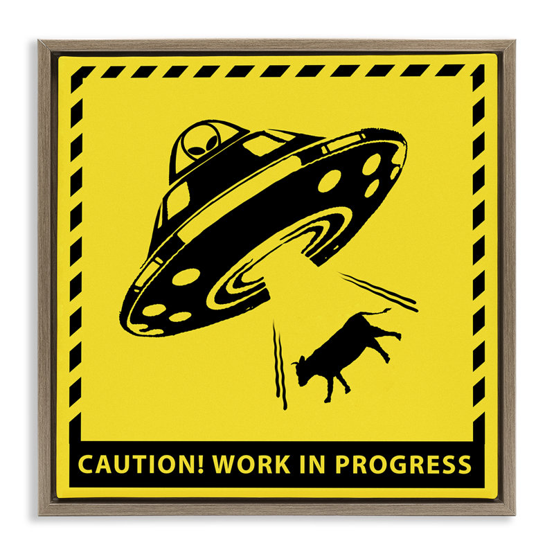 "Work In Progress UFO", art mural encadré par Ziwei Li, Cadre flottant orme Montalcino, H 18 po x l 18 po