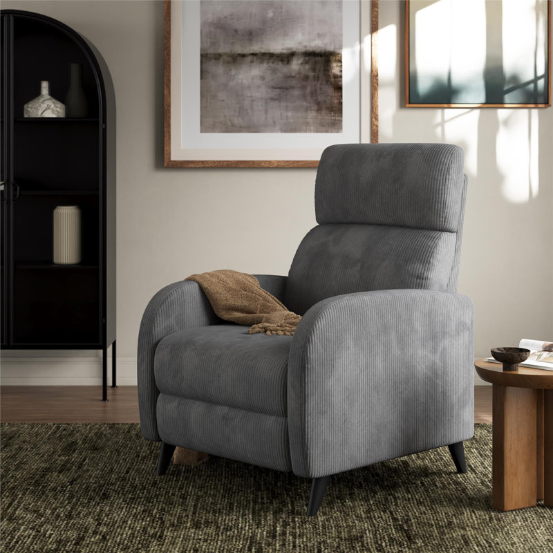 Fauteuil inclinable Bagtas, Velours côtelé gris