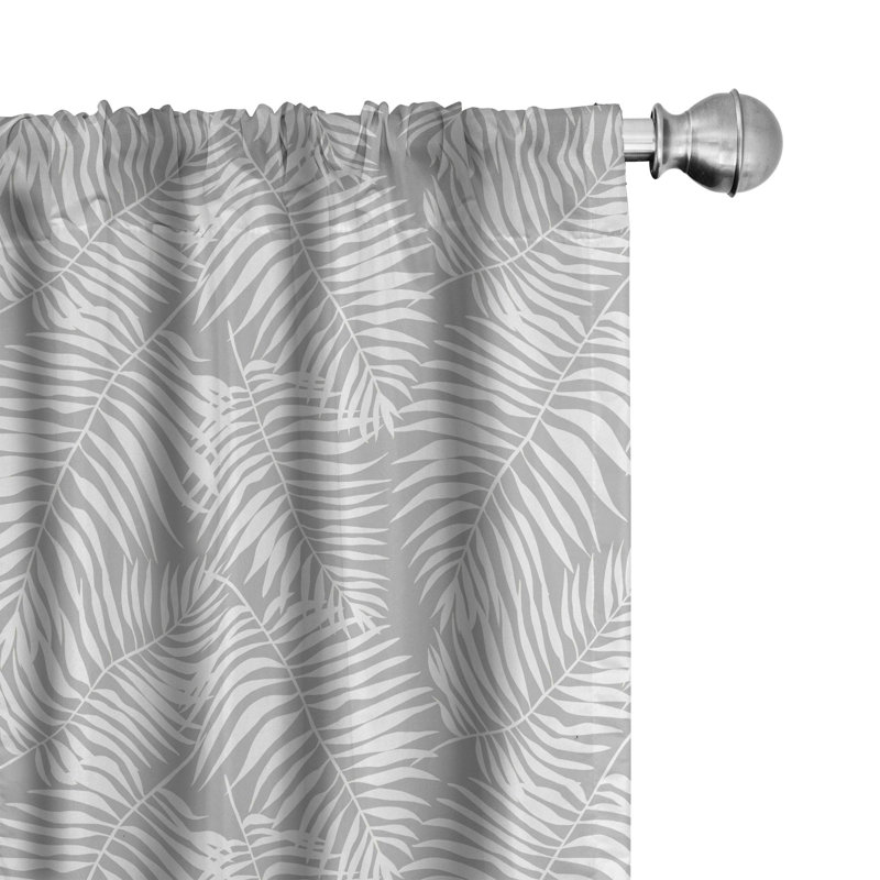 Paire de rideaux semi-transparents en microfibre , L 56 po x L 95 po, Gris / blanc