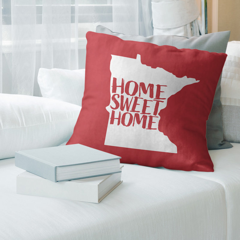 Coussin de minnesota, 26 po x 26 po, Minnesota, Rouge