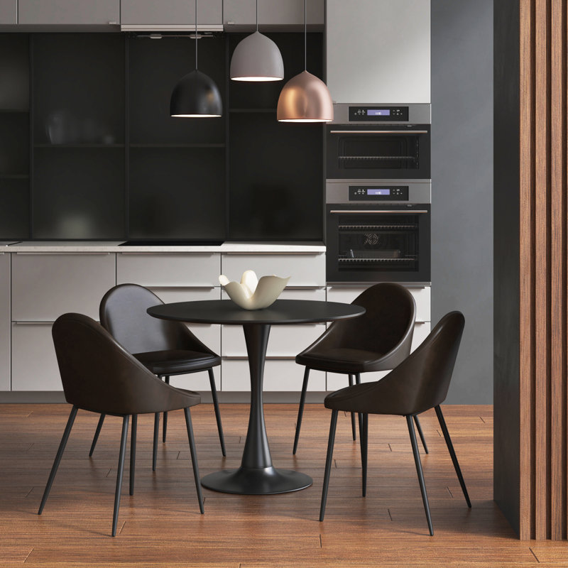 Ensemble repas pour 4 personnes Cobos, Brun foncé