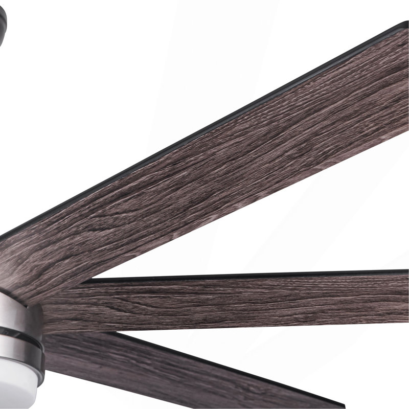 62 po Ventilateur de plafond intelligent intégré en nickel brossé à DEL avec télécommande
