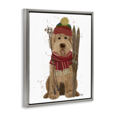 «Dog with Winter Skis» par Fab Funky