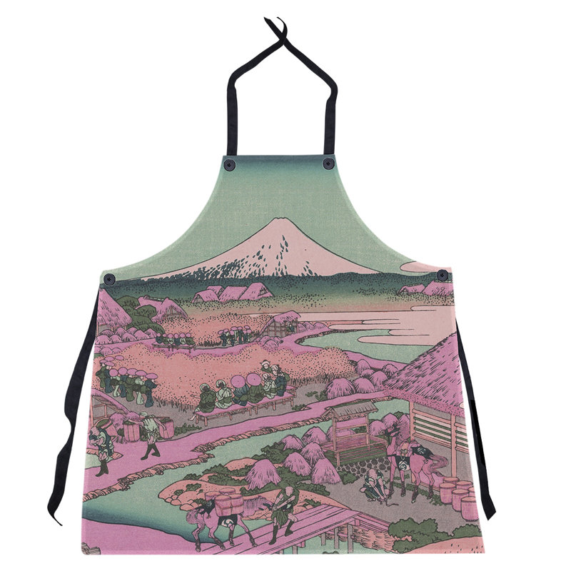Tablier de katakura katsushika hokusai, the thé, Rose / Vert
