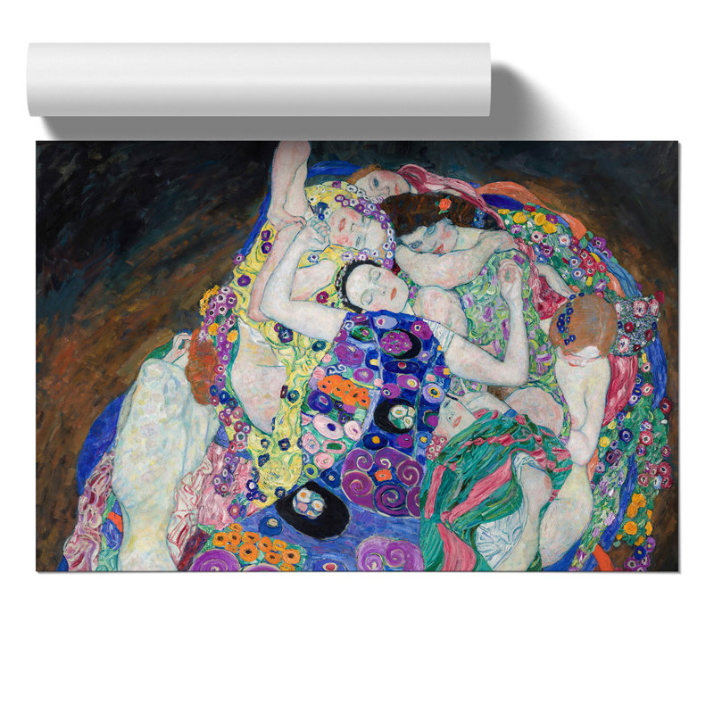The Maiden by Gustav Klimt - Unframed Painting, 59cm H x 84cm W x 0.1cm D