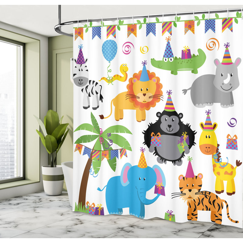 Shower Curtain with Hooks Included, 70"H x 69"W