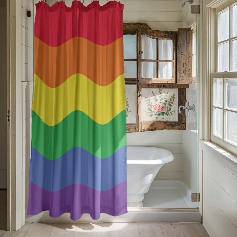 Rideau de douche Groovy Print - Premium, H 74 po x l 71 po