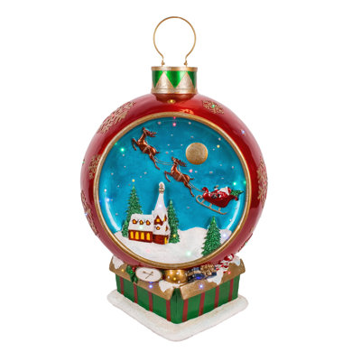 34" Santa's Sleigh Ornament with Multicolor Lights and Music