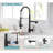 Kitchen Faucet with Pull Down Sprayer, Single Handle High Pressure Kitchen Sink Faucet, Commercial Double-Headed Kitchen Faucets Sink with Deck Plate-115750761