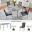 Ensemble de table de salle à manger 5 pièces avec table rectangulaire et chaises rembourrées, avec décoration en cristal pour une expérience culinaire élégante