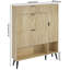 Armoire de rangement pour chaussures avec tiroirs rabattables, range-chaussures autoportant à panneau cannelé-1623181687