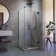 Unidoor Plus 30.5" W x 30.375" D x 72" H Frameless Pivot Rectangle Shower Enclosure with Fixed Panel