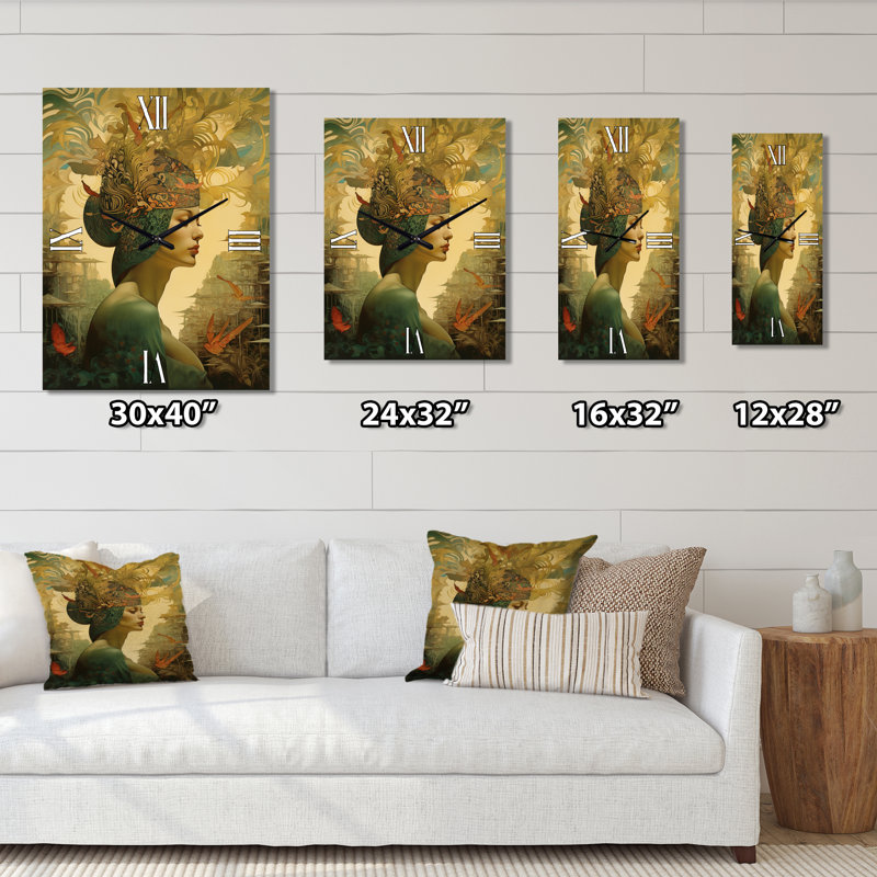 Horloge murale moderne «Goddess Dreams In Tender Tones I», H 28 po x l 12 po x P 1 po