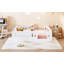 Lit plateforme en bois pleine grandeur avec garde-corps, blanc-1706181284