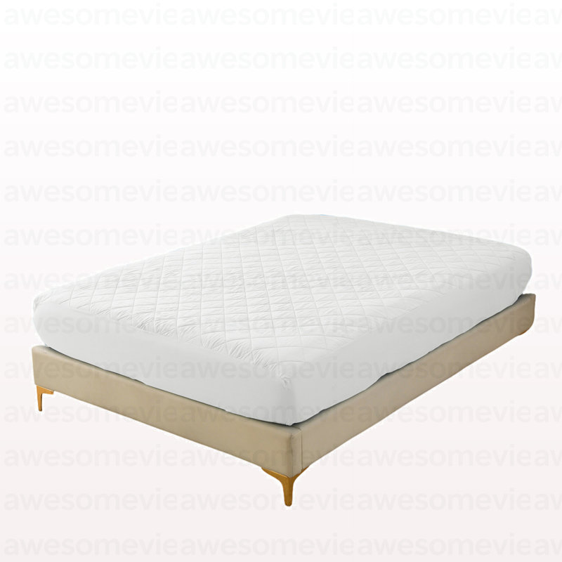 Diamond Grid Ultrasonic Waterproof Mattress Protector White Size T, Twin, White