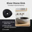 VidaXL 300mm W Grey Riverstone Sink