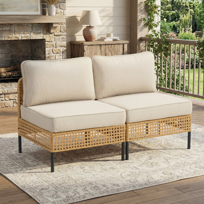 Canapé modulaire d'extérieur moderne en osier avec coussins de patio