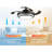 Modern 36 Inches Black Reversible Ceiling Fan With Dimmable LED Light, 6 Speed, Remote Control, For Bedroom Live Room