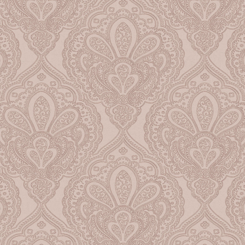 Emporium 10m x 53cm 3D Embossed Metallic Finish Wallpaper Roll, Pink/Rose Gold