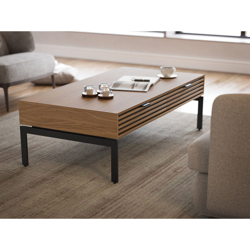 Cora Coffee Table, Natural Walnut, Black