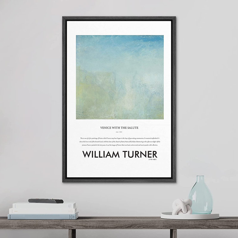 Venise par J. M. W. Turner - impression sur toile, H 36 po x l 24 po x P 1,5 po, Cadre noir