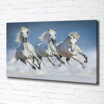 Horses In A Gallop - Wrapped Canvas Print