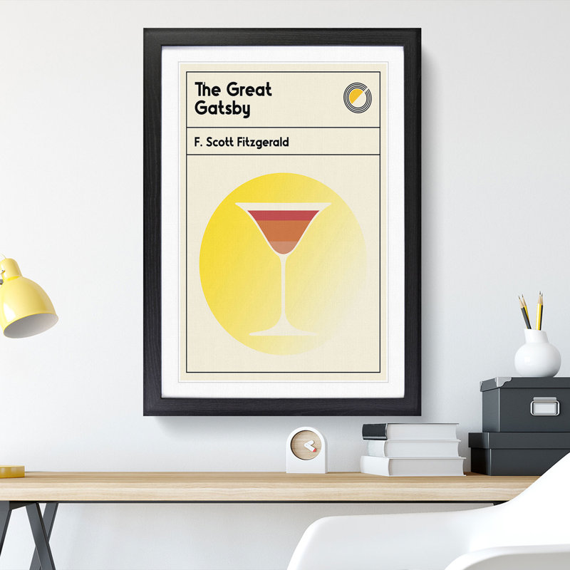Book Cover the Great Gatsby F. Scott Fitzgerald - Picture Frame Graphic Art, Black, 36cm H x 27cm W x 2cm D