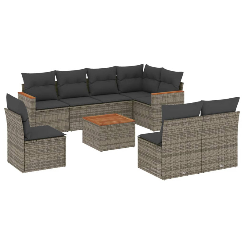 Ensemble de canapé de jardin Vidaxl gris