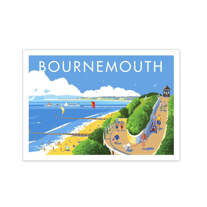 Bournemouth by Stephen Millership - Print, 59.4 cm H x 84.1 cm W x 1 cm D, No Frame