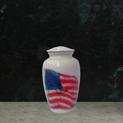 Richanda Handmade American Flag Patriotic Cremation Urn