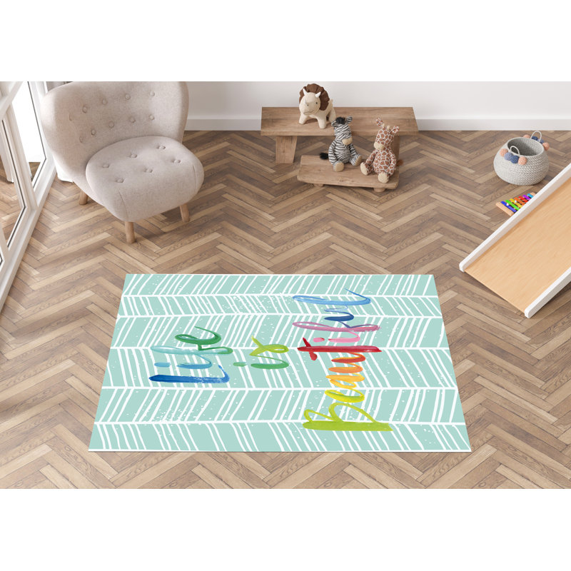 Napanoch Vinyl Machine Printed 100cm X 150cm Area Rug