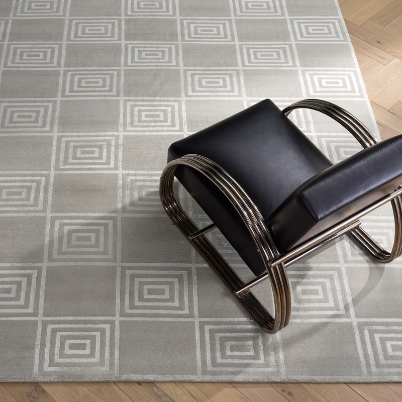 Ralph Lauren Alistair Tiles Wool, Viscose Geometric Rug, Rectangle 8' x 10'