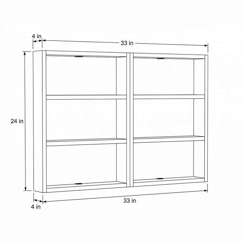 Elara 6-Compartment Floating Display Hub, Walnut
