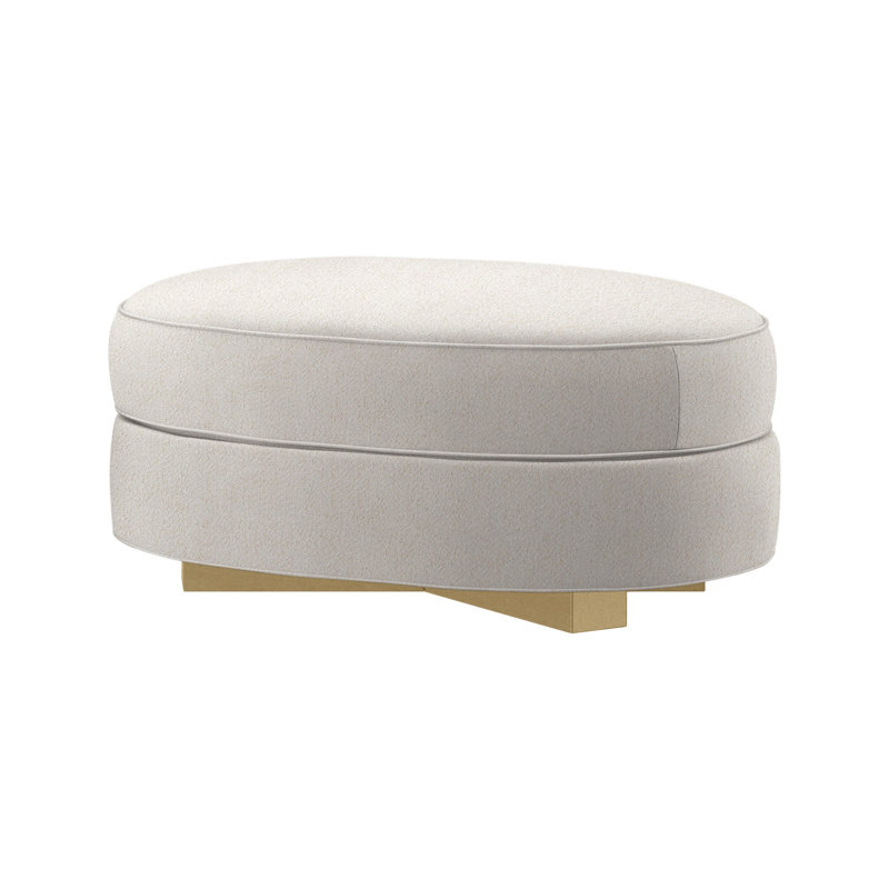 Repose-pieds ovale standard de 48 po de large Egg, Dune, Molleton vanille (tissu performance) 1351-92