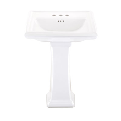 Lavabo de salle de bain rectangulaire en porcelaine vitreuse avec trop-plein Logan