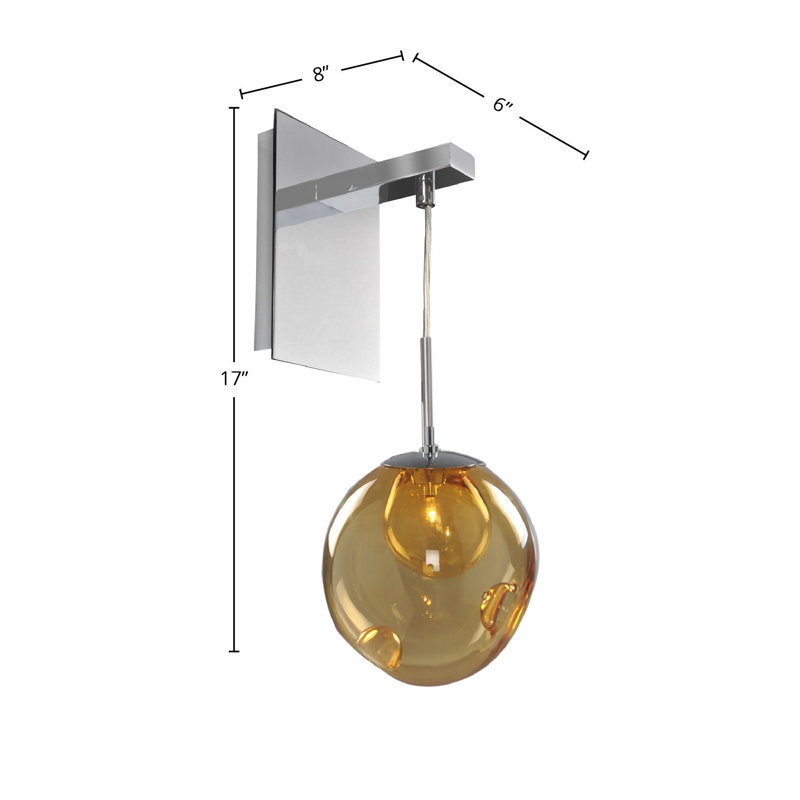 Meteor 1 LT Wall Sconce Kalco, Amber