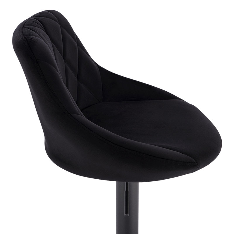 Paynter Swivel Upholstered Adjustable Height Counter Stool with Metal Frame, Black