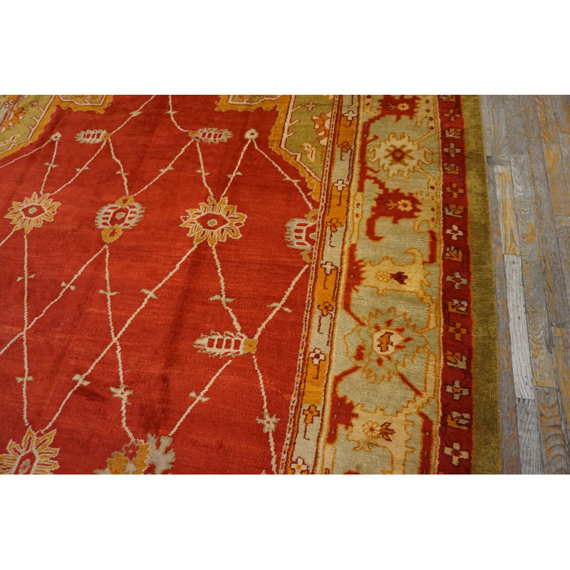Tapis Oushak turc antique à grande échelle
